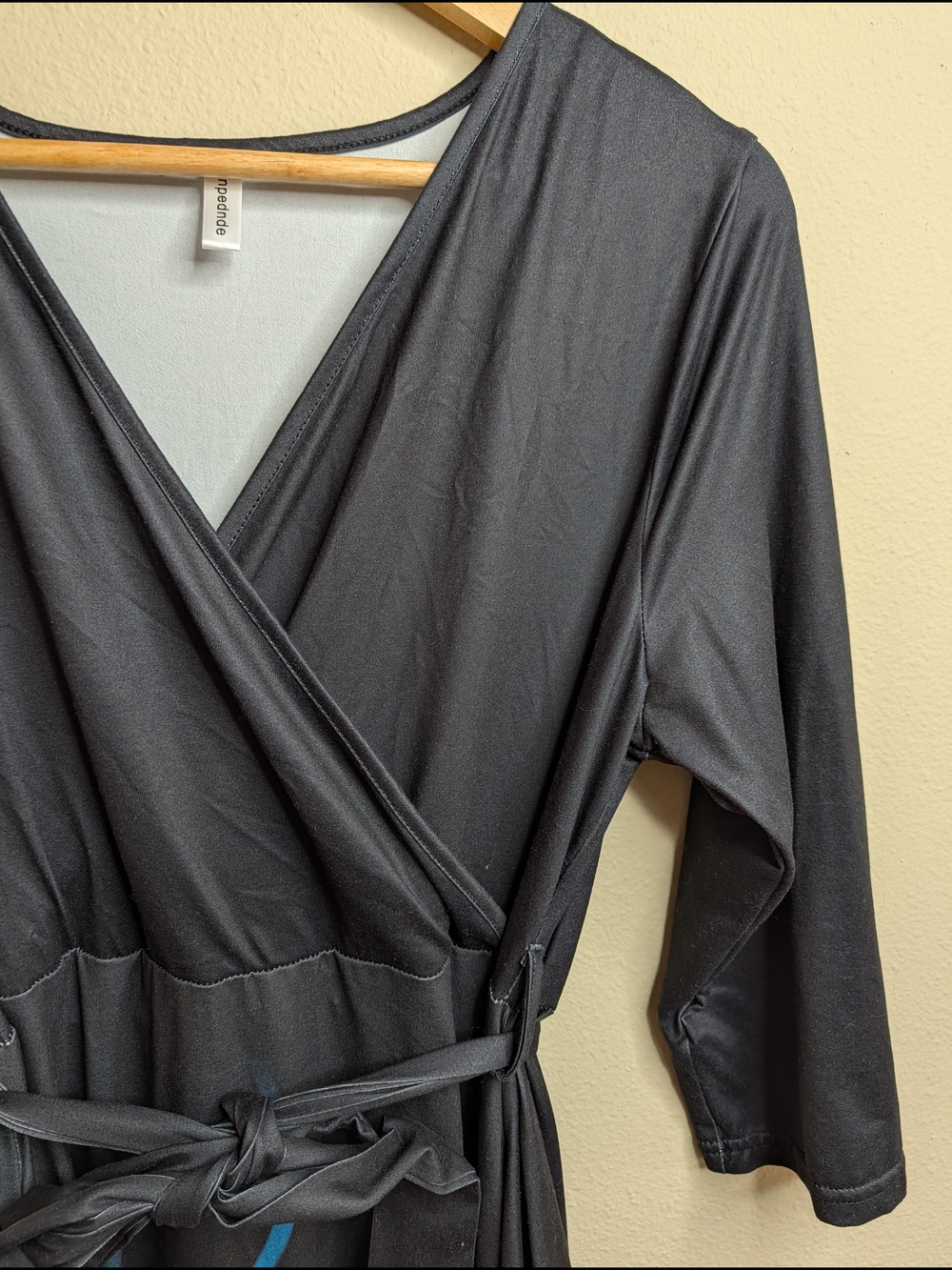 Rainbow Ombre Wrap Maxi Dress 2XL Charcoal Flame Print Pockets - Picture 2 of 8
